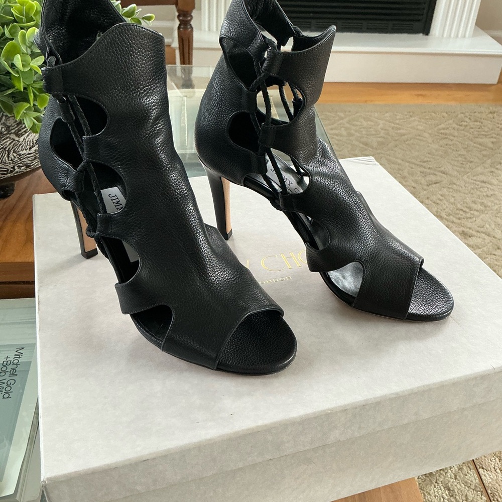 Black Leather Women's Heels